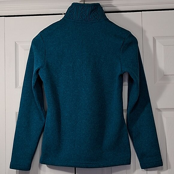 Merrell Fleece Sweater Button Neck Cable Knit - Picture 3 of 11